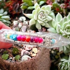 Silver and Colorful Bead Bracelets